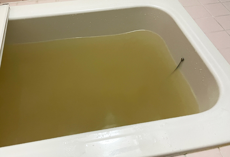 お風呂に日本の名湯　濁河（にごりご）を入れた所